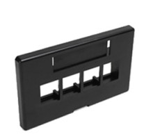 LEVITON  49910-HE4               QuickPort Modular Furniture Faceplate, 4-Port, Black, Includes 1 Blank Insert, Compatible with Herman Miller products.