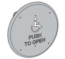 FALCON LOCK  8310-852T               Automatic Door Operator Push Plate, Round, Wall Mount, 6