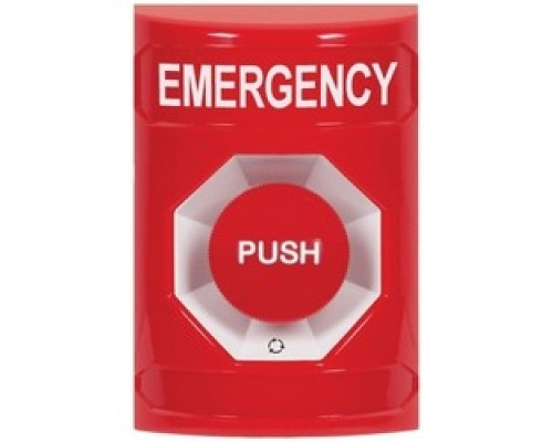 SAFETY TECHNOLOGY INTL  SS2001EM-EN               Pushbutton Switch, Multi-Purpose, Turn-To-Reset Switch Configuration, Emergency Legend, English Language, Red, Without Cover