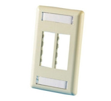 ORTRONICS 40300546-13        TracJack Faceplate, four-port single gang , plastic, Electrical Ivory