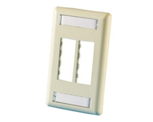 ORTRONICS 40300546-13        TracJack Faceplate, four-port single gang , plastic, Electrical Ivory