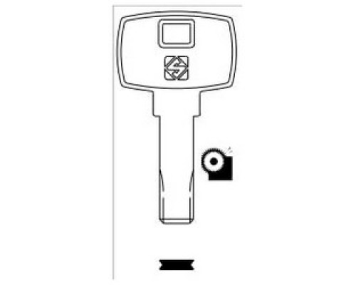 KABA ILCO CORP  DM22-SI NP A22  AS00000332              Cylinder Lock Key Blank, Brass, Nickel Plated, 22 Price Group, For Dom