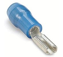 THOMAS & BETTS  RB11NP               Nylon Insulated Female Disconnect, Length 0.75in, 0.15 Width, Max Insulation 0.135, Tab Size 0.110x.020, Wire Range #16-#14 AWG, Blue, Copper, Nickel Plated, 1,000 Pack