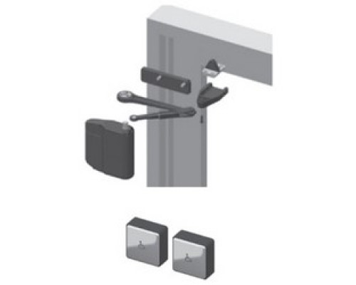 NORTON  5833 X SQPB X 693T  6114-P              Door Closer Power Operator Kit, Non-Handed, Low Energy, Push Side, 24 Volt DC, Black Textured, With Door Operator, Square Pushbutton