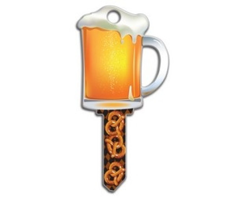 LUCKY LINE PRODUCTS INC  B110S               House Key, Schlage, Beer Mug, Brass, Enamel Coating, 1 each per Card