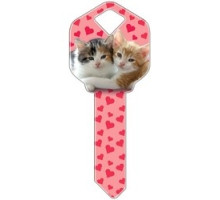 HOWARD KEYS  KW-HK29               Decorative Key Blank, Kwikset, Kittens Design