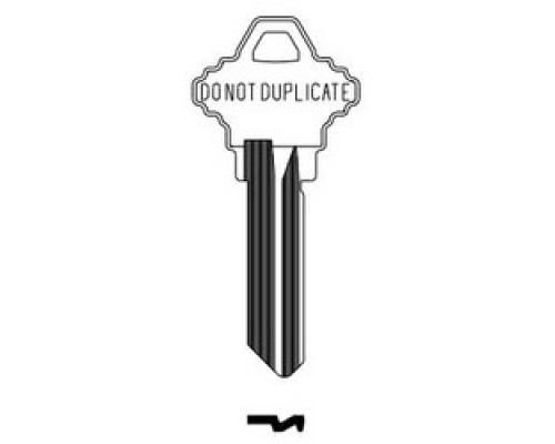 KABA ILCO CORP  101C-NS-DND NS A35  AA00019243              Cylinder Lock Key Blank, Look-Alike, 6-Pin, C Keyway, Do Not Duplicate, Natural Nickel Silver, 10 Price Group, For Schlage