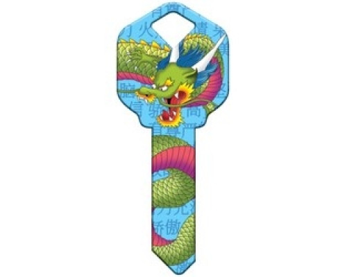 HOWARD KEYS  SC1-HK36               Decorative Key Blank, Schlage, Dragon Design