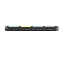 LEVITON  49012-J24               Voice Grade Patch Panel, 24-Port, 1RU, 8-Position 2-Conductors Jacks, 25-pair Connector