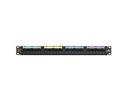 LEVITON  49012-J24               Voice Grade Patch Panel, 24-Port, 1RU, 8-Position 2-Conductors Jacks, 25-pair Connector