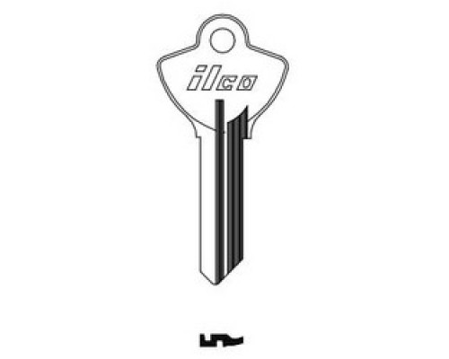 KABA ILCO CORP  C1096CN NP A04  EL10              Cylinder Lock Key Blank, Brass, Nickel Plated, 4 Price Group, For Elgin