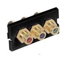 HUBBELL PREMISE WIRING  IMCRF1BK               iStation Modules, RCA Component, Femaleto Female, 1-Unit, Black