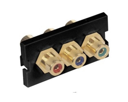 HUBBELL PREMISE WIRING  IMCRF1BK               iStation Modules, RCA Component, Femaleto Female, 1-Unit, Black