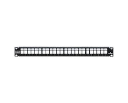 LEVITON  4S255-S24               QuickPort Shielded Patch Panel, 24-Port, 1RU, Includes Cable Management Bar and Grounding Wire