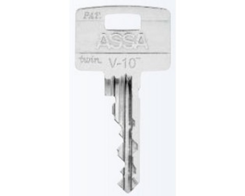 ASSA INC  250694 957-95               Door Lock Key Blank, Twin V-10, Profile 95, With 957 Sidebar, 100 each per Box
