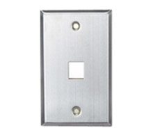 LEVITON  43080-1S1               QuickPort Wallplate, Single Gang, 1-Port, Stainless Steel