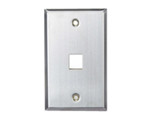LEVITON  43080-1S1               QuickPort Wallplate, Single Gang, 1-Port, Stainless Steel