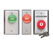 SECURITY DOOR CONTROLS  432KUR               Door Exit Switch, Mushroom, DPST, 1-Gang, 6 Ampere 30 Volt DC, 1-1/2
