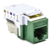 HELLERMANNTYTON  RJ45FC5E-GRN               Category 5e Modular Keystone Jack, Plenum Rated, Green, 1/bag