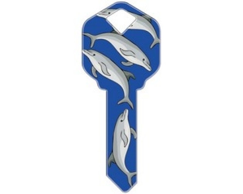 HOWARD KEYS  SC1-HK13               Decorative Key Blank, Schlage, Dolphins Design