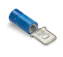THOMAS & BETTS  14RB-250T               Vinyl Insulated Male Tab, Wire Range #16-#14 AWG, Copper, Tin Plated, Length .95 Inches, Maximum Insulation .170, Tab Size .250x.032, Blue