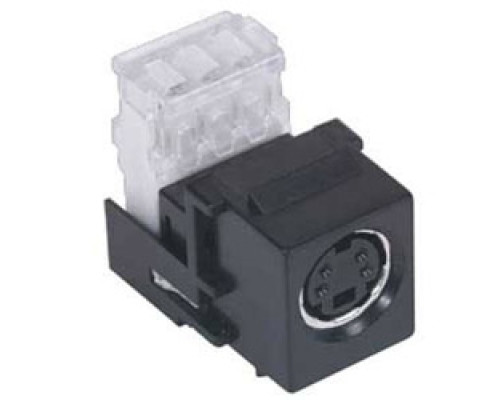 HUBBELL PREMISE WIRING  SFSV110BK               Snap-Fit, S-Video Connector, 110 Block, Black