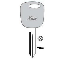 KABA ILCO CORP  H82-PT NP  IAX00000722              Vehicle Key Blank, Transponder Key, Brass, Nickel Plated, For Ford