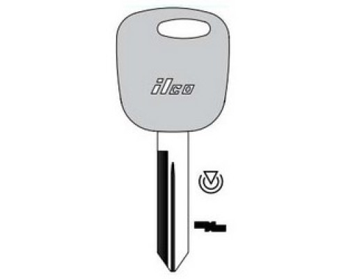 KABA ILCO CORP  H82-PT NP  IAX00000722              Vehicle Key Blank, Transponder Key, Brass, Nickel Plated, For Ford