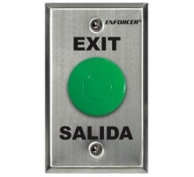 SECO-LARM USA INC  SD-7201GAPT1Q               Back Box Push to Exit Plate, 1-Gang, Silk-Screened, 1NO-1NC, 3 Ampere at 24 Volt DC Contact Rating, Stainless Steel, With Green Mushroom Cap Pushbutton, EXIT and SALIDA Legend