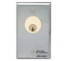 ALARM CONTROLS  MCK-4-4               Mortise Cylinder Key Switch Station, DPDT Alternate Action, 1-Gang, Stainless Steel, With Weatherproof Cover, Surface Mount Back Box, Tamperproof/Slotted Head Screw