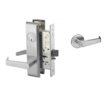 ASSA ABLOY ACCENTRA  AUR8890FL 626 RH LESS CYL 24V               Mortise Lever Lock, Augusta, Electrified, Rose Trim, Reversible, Right Hand, Fail Safe, 24 Volt DC, Satin Chrome, Without Cylinder