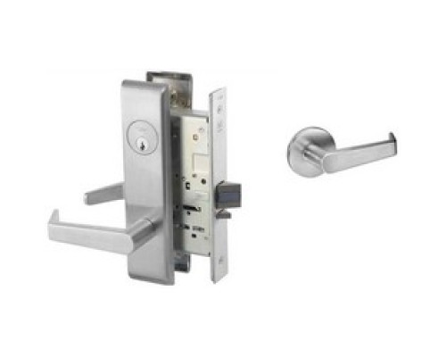 ASSA ABLOY ACCENTRA  AUR8891FL 626 RH LESS CYL 24V               Mortise Lever Lock, Augusta, Electrified, Rose Trim, Reversible, Right Hand, Fail Secure, 24 Volt DC, Satin Chrome, Without Cylinder