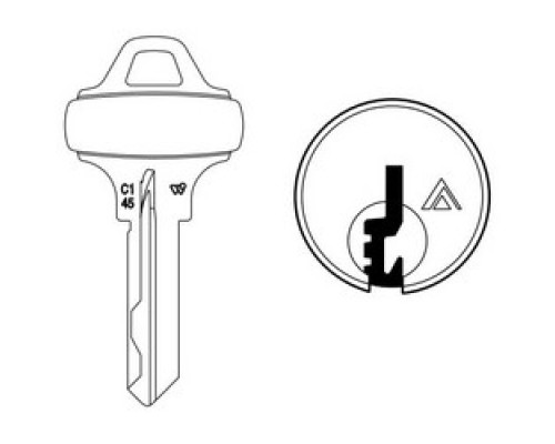 SCHLAGE ALLEGION BRAND  35-009-C134        Door Lock Cylinder Key Blank, Classic, Conventional, Everest, Embossed, Standard, C134 Keyway, Nickel Silver