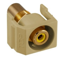 HUBBELL PREMISE WIRING  SFRCYREI               Recessed RCA Connector, YellowInsulator, Electric Ivory Housing
