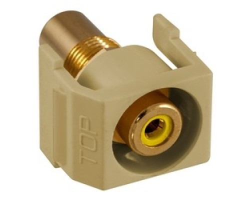 HUBBELL PREMISE WIRING  SFRCYREI               Recessed RCA Connector, YellowInsulator, Electric Ivory Housing