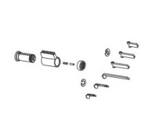 KABA ILCO CORP  8400-26D-1095-PS               Lock Cylinder Kit, Peaks Preferred, Universal, Uncombinated, 95, Plug and Shell, Key-In-Knob, PS Keyway, Satin Chrome
