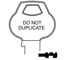 CORBIN RUSSWIN INC  77-6PIN-12               Door Lock Key Blank, Cylinder, Single-Section, Standard, 6-Pin, X-Class Bitting, DND Bow