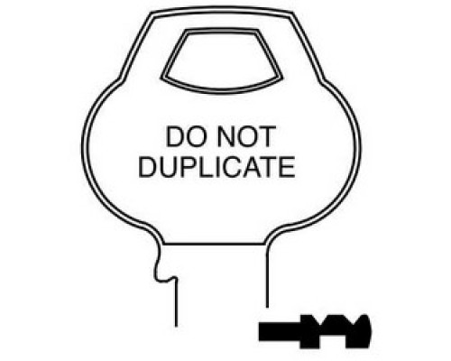 CORBIN RUSSWIN INC  77-6PIN-12               Door Lock Key Blank, Cylinder, Single-Section, Standard, 6-Pin, X-Class Bitting, DND Bow