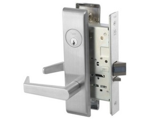 ASSA ABLOY ACCENTRA  AUCN8890FL 626 RH LESS CYL 24V REX               Mortise Lever Lock, Augusta, Electrified, Escutcheon Trim, Reversible, Right Hand, Fail Safe, Request-To-Exit, 24 Volt DC, Satin Chrome, Without Cylinder