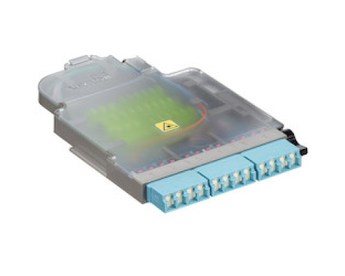 LEVITON  SPLCH-12AQ               HDX FIBER SPLICE MODULE    12-F OM4 LC SHUTTERED AQUA