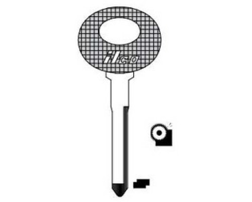 KABA ILCO CORP  S53HF-P NP A21               Vehicle Key Blank, High Security, Plastic Head, Special Key Machine, Natural Brass, 21 Price Group, For Mercedes Benz