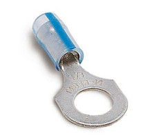 THOMAS & BETTS  RAT863               Insulated Fluoropolymer Ring Terminal For Wire Range 22-18 Stud Size #8, Clear/Red Stripe