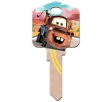 HOWARD KEYS  SC1-D26               Decorative Key Blank, Schlage, Large Headed, Painted, Disney Cars Mater Design, Individually Carded
