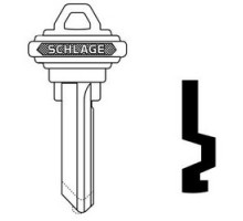 SCHLAGE ALLEGION BRAND  35-131-F        Door Lock Cylinder Key Blank, Classic, Conventional, Plain Bow, 6-Pin Cylinder, F Keyway, Nickel Silver