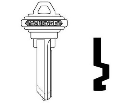 SCHLAGE ALLEGION BRAND  35-131-F        Door Lock Cylinder Key Blank, Classic, Conventional, Plain Bow, 6-Pin Cylinder, F Keyway, Nickel Silver
