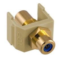 HUBBELL PREMISE WIRING  SFRCBFFEI               INFINe Connector, Audio/Video Connector, RCAGold Pass-thru, F/FCoupler, Electric Ivory/Blue