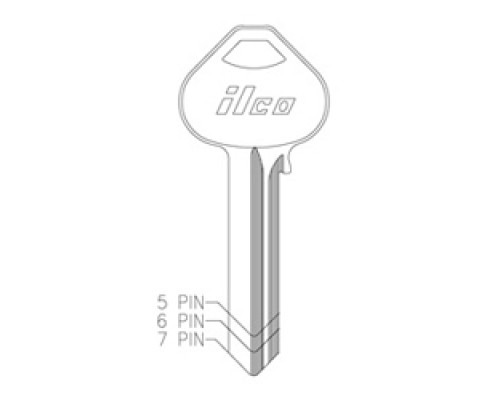 KABA ILCO CORP  DND-RU46 BR A02               Cylinder Lock Key Blank, 6-Pin, Do Not Duplicate, Natural Brass, 2 Price Group, For Corbin/Russwin