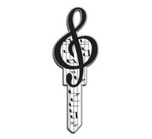 LUCKY LINE PRODUCTS INC  B125S               House Key, Schlage, Music, Brass, Enamel Coating, 1 each per Card