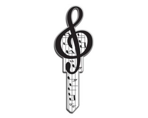 LUCKY LINE PRODUCTS INC  B125S               House Key, Schlage, Music, Brass, Enamel Coating, 1 each per Card