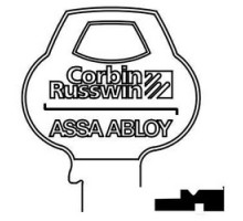 CORBIN RUSSWIN INC  57B1-6PIN-10               Door Lock Key Blank, Cylinder, Single-Section, Standard, 6-Pin, X-Class Bitting, Coined Logo Bow